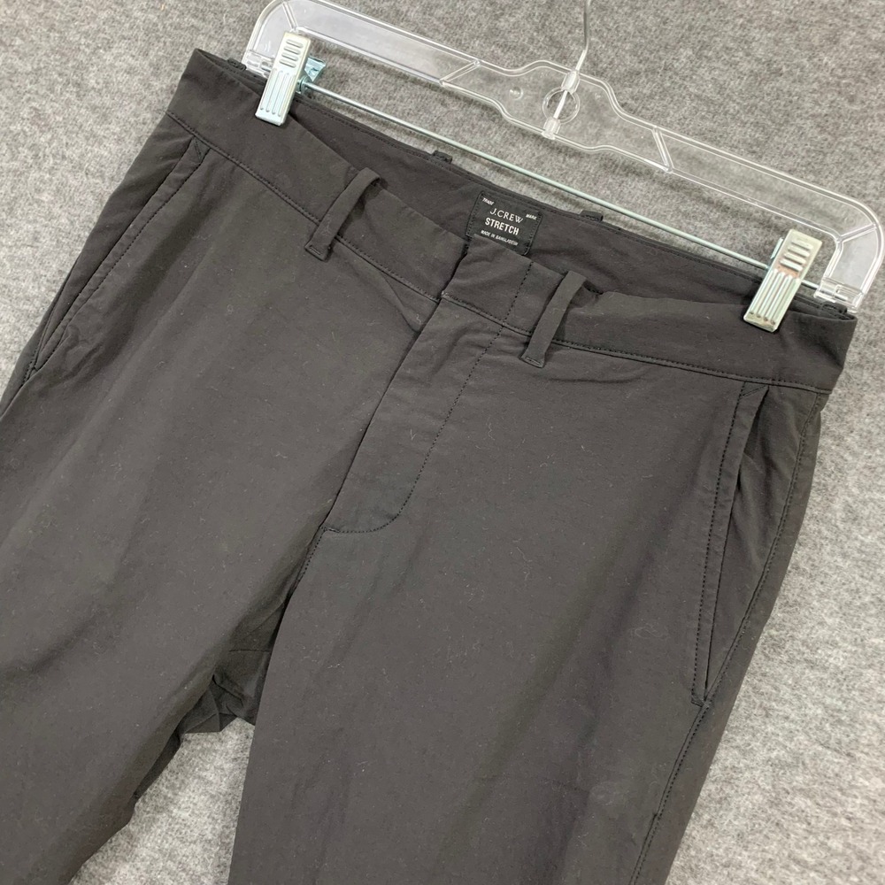 J.Crew Stretch Tech Pants Men 28x32 (act 30x30) Black Slim Stretch Zipper Pocket